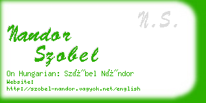 nandor szobel business card